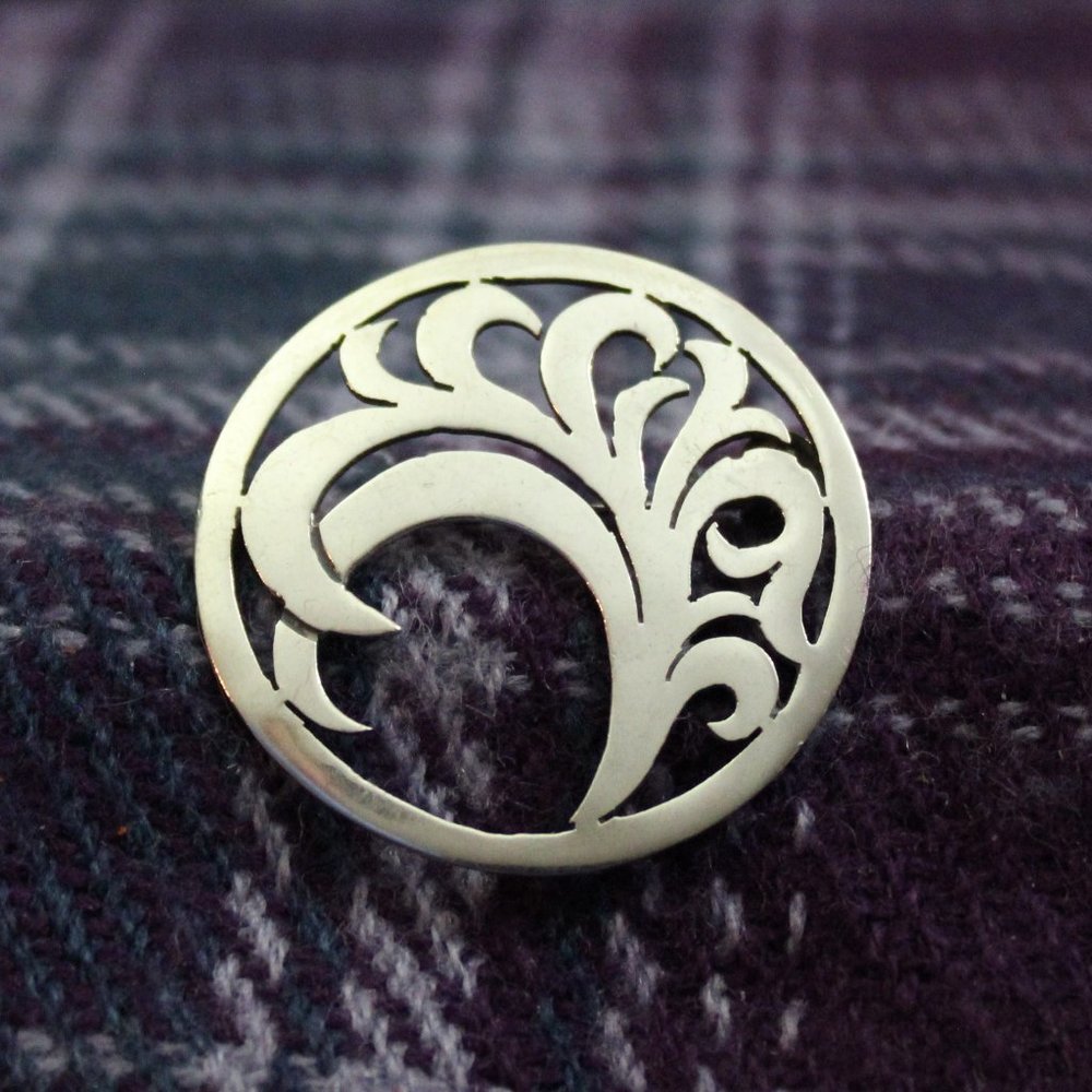 *925* Sterling Silver Signed Art Nouveau Style Brooch